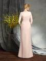 Sheath/Column V-neck Floor-Length Chiffon Mother of the Bride Dresses With Flower