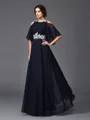 A-Line/Princess Straps Floor-Length Chiffon Mother of the Bride Dresses With Appliques Lace