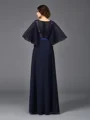 A-Line/Princess Scoop Floor-Length Chiffon Mother of the Bride Dresses With Beading
