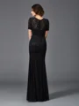 Sheath/Column Jewel Floor-Length Silk Like Satin Mother of the Bride Dresses With Lace