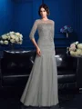 Sheath/Column Scoop Floor-Length Net Mother of the Bride Dresses With Beading