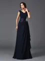 A-Line/Princess V-neck Floor-Length Chiffon Mother of the Bride Dresses With Appliques Lace