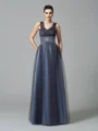 A-Line/Princess Straps Floor-Length Net Mother of the Bride Dresses With Pockets