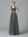 A-Line/Princess Straps Floor-Length Net Mother of the Bride Dresses With Pockets