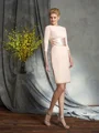 Sheath/Column Scoop Short/Mini Chiffon Mother of the Bride Dresses With Belt/Sash