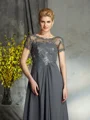 A-Line/Princess Scoop Floor-Length Chiffon Mother of the Bride Dresses With Appliques Lace