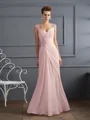Sheath/Column Straps Floor-Length Chiffon Mother of the Bride Dresses With Beading