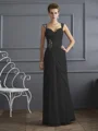 Sheath/Column Straps Floor-Length Chiffon Mother of the Bride Dresses With Beading