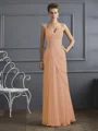 Sheath/Column Straps Floor-Length Chiffon Mother of the Bride Dresses With Beading