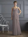 Sheath/Column Straps Floor-Length Chiffon Mother of the Bride Dresses With Beading