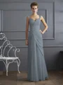 Sheath/Column Straps Floor-Length Chiffon Mother of the Bride Dresses With Beading