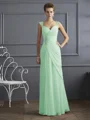 Sheath/Column Straps Floor-Length Chiffon Mother of the Bride Dresses With Beading