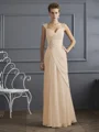 Sheath/Column Straps Floor-Length Chiffon Mother of the Bride Dresses With Beading
