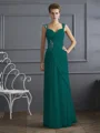Sheath/Column Straps Floor-Length Chiffon Mother of the Bride Dresses With Beading