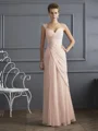 Sheath/Column Straps Floor-Length Chiffon Mother of the Bride Dresses With Beading