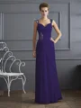 Sheath/Column Straps Floor-Length Chiffon Mother of the Bride Dresses With Beading