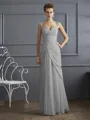 Sheath/Column Straps Floor-Length Chiffon Mother of the Bride Dresses With Beading