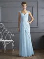 Sheath/Column Straps Floor-Length Chiffon Mother of the Bride Dresses With Beading