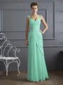 Sheath/Column Straps Floor-Length Chiffon Mother of the Bride Dresses With Beading