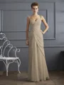 Sheath/Column Straps Floor-Length Chiffon Mother of the Bride Dresses With Beading
