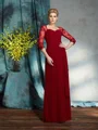 Sheath/Column Sweetheart Floor-Length Chiffon Mother of the Bride Dresses With Lace