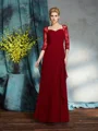 Sheath/Column Sweetheart Floor-Length Chiffon Mother of the Bride Dresses With Lace