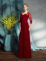Sheath/Column Sweetheart Floor-Length Chiffon Mother of the Bride Dresses With Lace