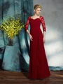 Sheath/Column Sweetheart Floor-Length Chiffon Mother of the Bride Dresses With Lace