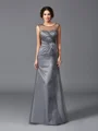 Sheath/Column Scoop Floor-Length Net Mother of the Bride Dresses With Beading