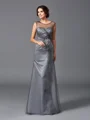 Sheath/Column Scoop Floor-Length Net Mother of the Bride Dresses With Beading