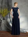 A-Line/Princess Bateau Floor-Length Chiffon Mother of the Bride Dresses With Appliques Lace