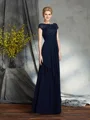 A-Line/Princess Bateau Floor-Length Chiffon Mother of the Bride Dresses With Appliques Lace