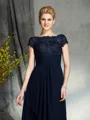 A-Line/Princess Bateau Floor-Length Chiffon Mother of the Bride Dresses With Appliques Lace