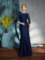 Trumpet/Mermaid Bateau Floor-Length Taffeta Mother of the Bride Dresses With Appliques Lace