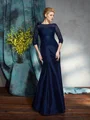 Trumpet/Mermaid Bateau Floor-Length Taffeta Mother of the Bride Dresses With Appliques Lace
