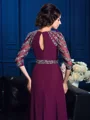 A-Line/Princess Scoop Floor-Length Chiffon Mother of the Bride Dresses With Beading