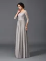 A-Line/Princess V-neck Floor-Length Chiffon Mother of the Bride Dresses With Ruffles