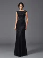 Sheath/Column Scoop Floor-Length Lace Mother of the Bride Dresses With Beading