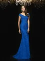 Trumpet/Mermaid V-neck Sweep Train Lace Mother of the Bride Dresses With Lace