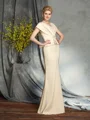 Sheath/Column V-neck Floor-Length Silk like Satin Mother of the Bride Dresses With Beading