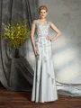 Sheath/Column Sweetheart Floor-Length Satin Mother of the Bride Dresses With Appliques Lace