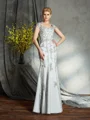 Sheath/Column Sweetheart Floor-Length Satin Mother of the Bride Dresses With Appliques Lace