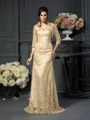 A-Line/Princess V-neck Floor-Length Lace Mother of the Bride Dresses With Lace
