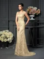A-Line/Princess V-neck Floor-Length Lace Mother of the Bride Dresses With Lace