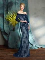 Trumpet/Mermaid Off-the-Shoulder Sweep Train Lace Mother of the Bride Dresses With Lace