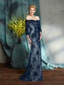 Trumpet/Mermaid Off-the-Shoulder Sweep Train Lace Mother of the Bride Dresses With Lace