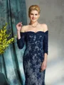 Trumpet/Mermaid Off-the-Shoulder Sweep Train Lace Mother of the Bride Dresses With Lace