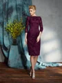 Sheath/Column Bateau Knee-Length Lace Mother of the Bride Dresses With Lace