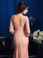 Sheath/Column V-neck Floor-Length Lace Mother of the Bride Dresses With Beading