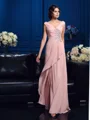 A-Line/Princess V-neck Sweep Train Chiffon Mother of the Bride Dresses With Beading